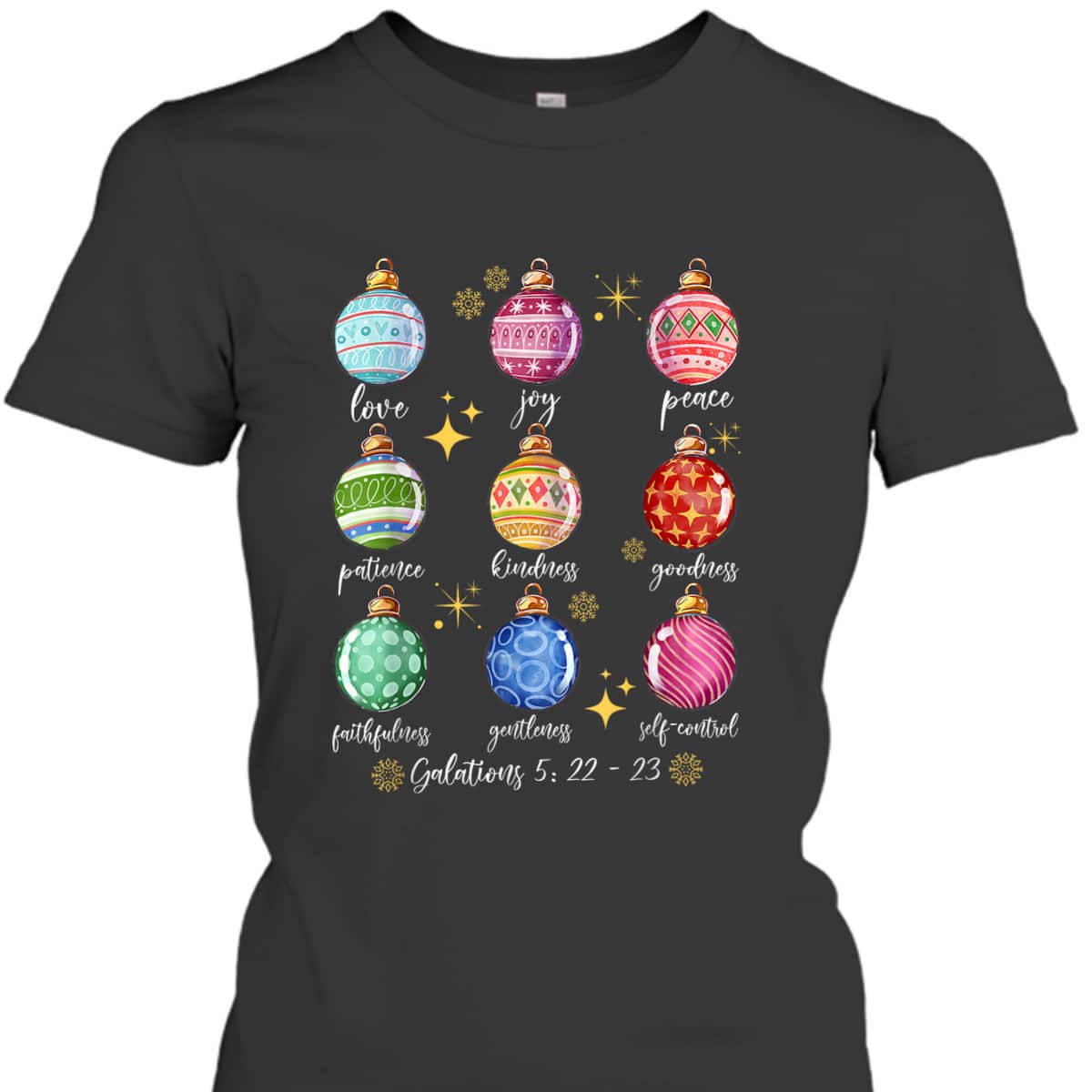Christmas Decoration Balls And Christian Bible Verse T-Shirt Christmas Decoration Balls And Christian Bible Verse T-Shirt