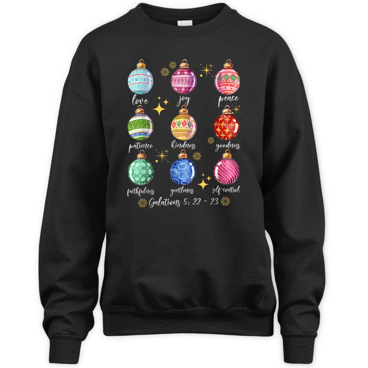 Christmas Decoration Balls And Christian Bible Verse T-Shirt