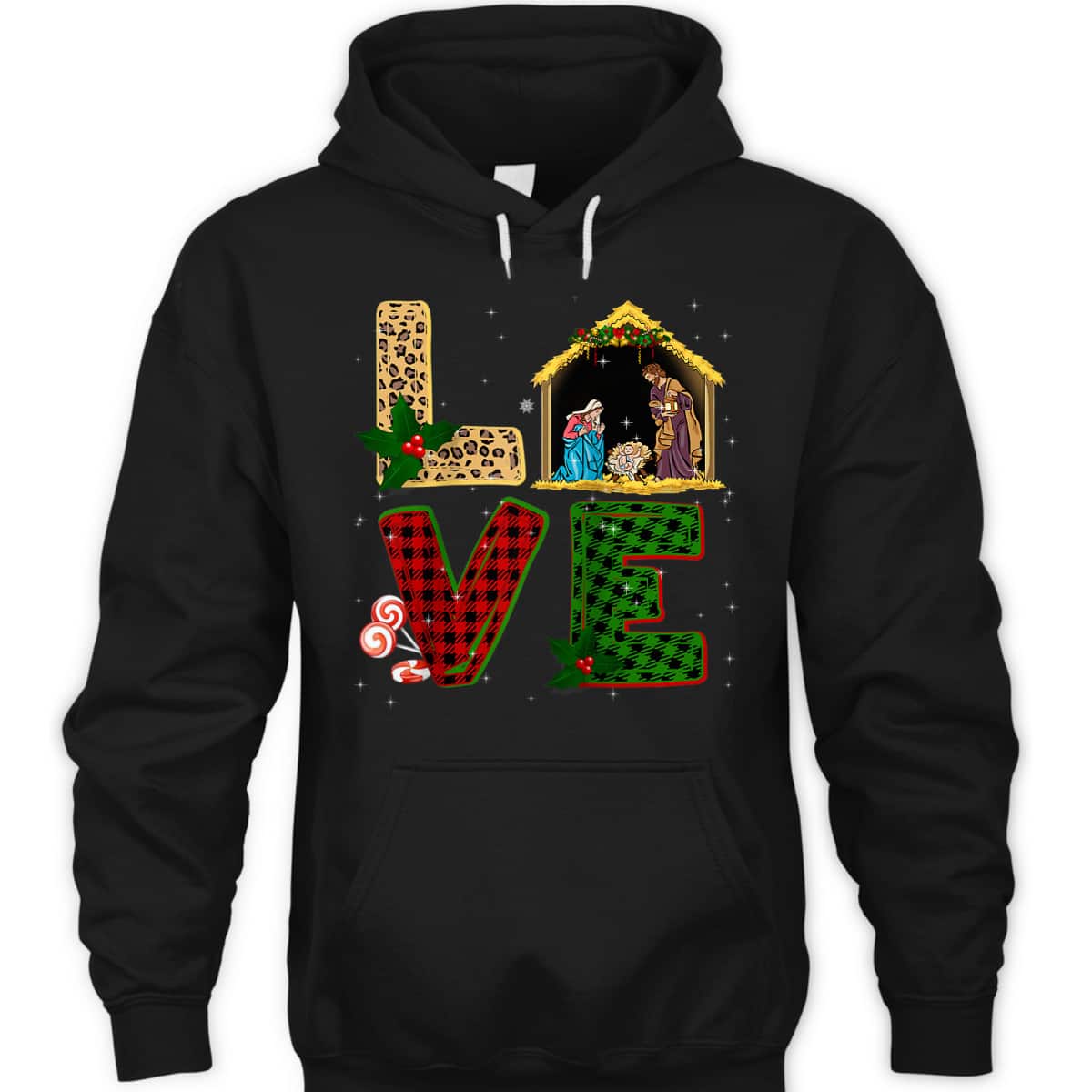 Leopard Plaid Christmas Nativity Christian Love T-Shirt Leopard Plaid Christmas Nativity Christian Love T-Shirt