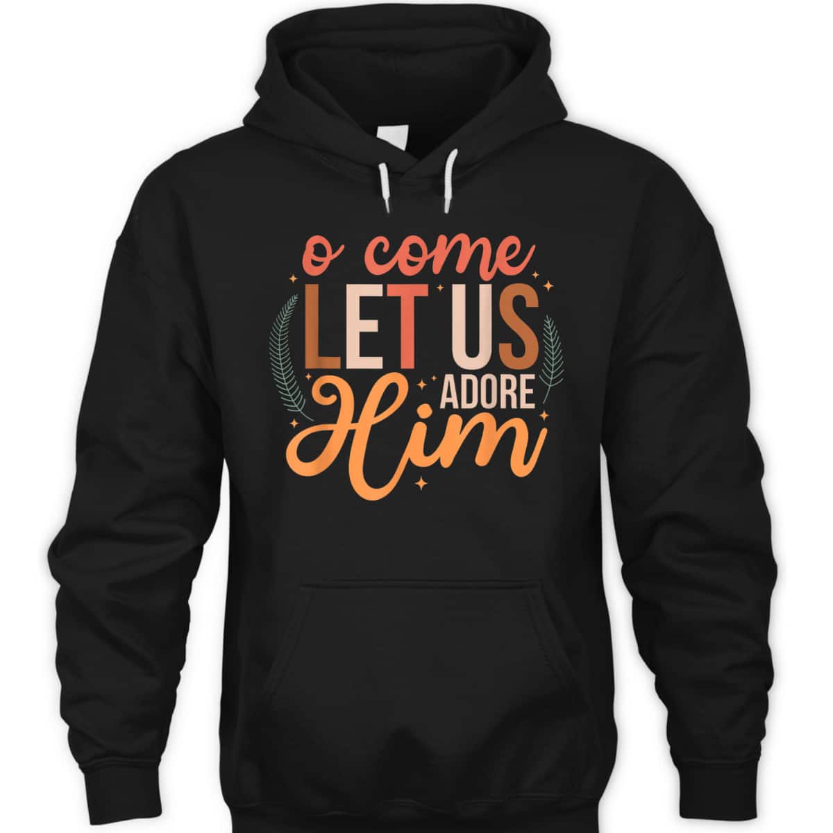 Oh Come Let Us Adore Him Christmas Christian Jesus Xmas T-Shirt