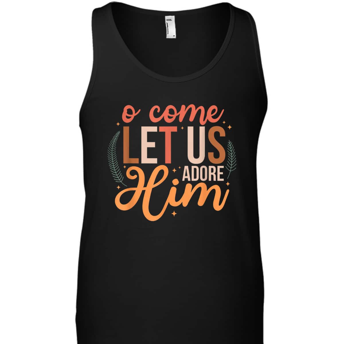 Oh Come Let Us Adore Him Christmas Christian Jesus Xmas T-Shirt