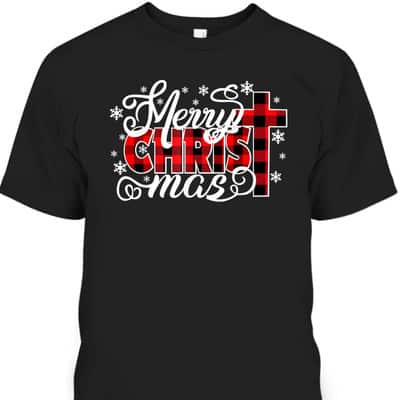 Merry Christmas Red Buffalo Plaid Christ-Mas T-Shirt