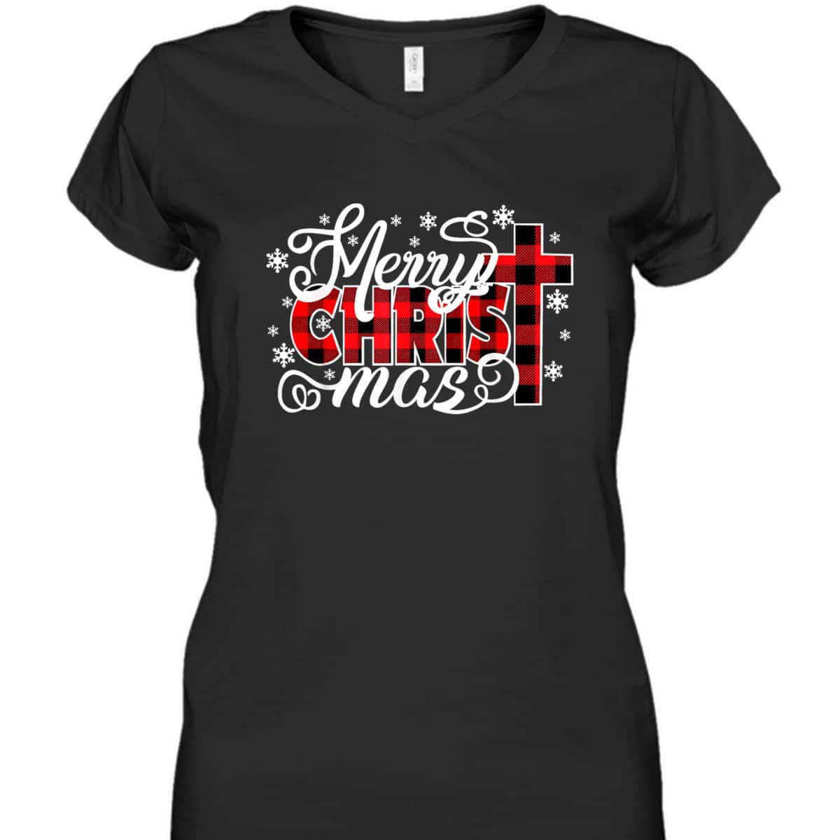 Merry Christmas Red Buffalo Plaid Christ-Mas T-Shirt