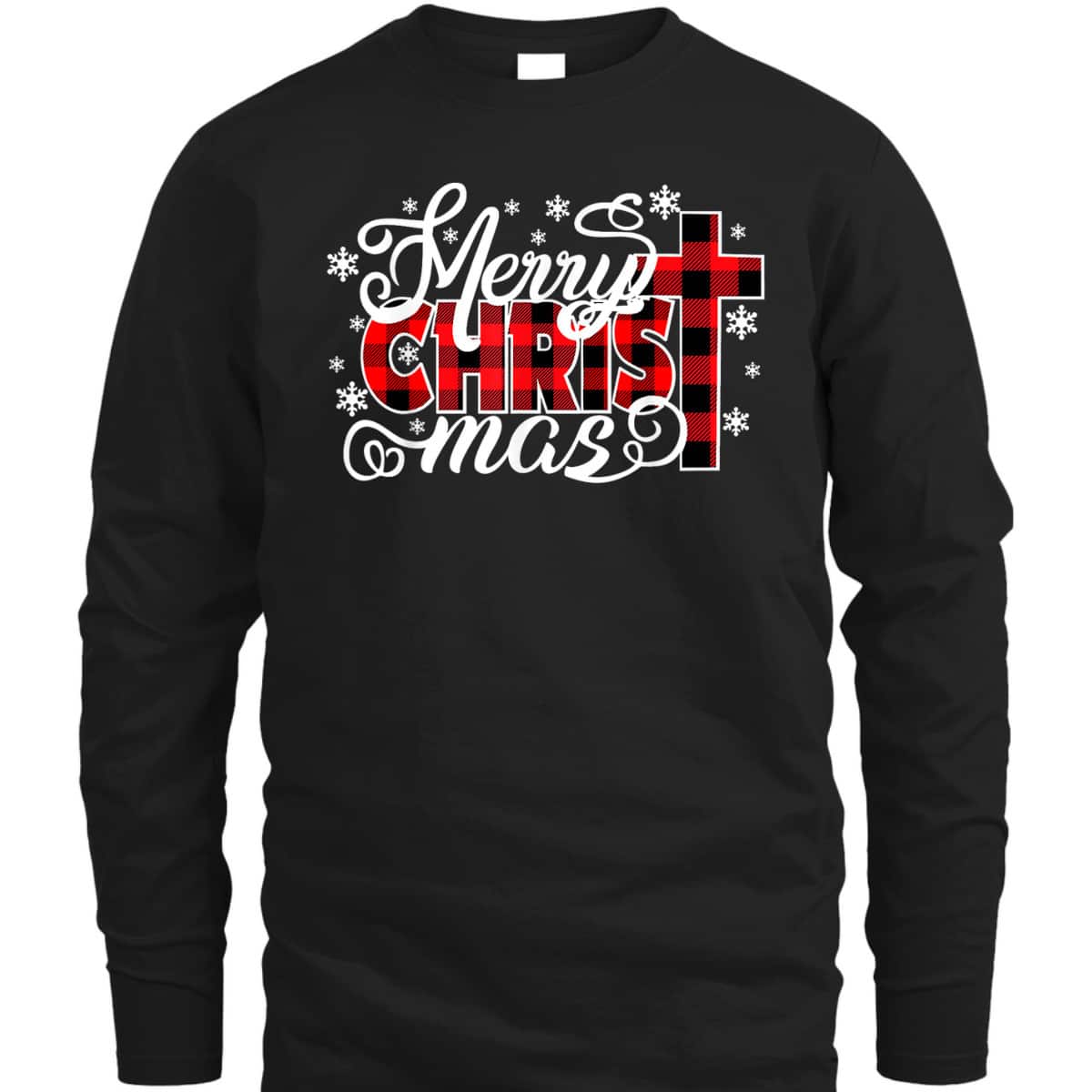 Merry Christmas Red Buffalo Plaid Christ-Mas T-Shirt