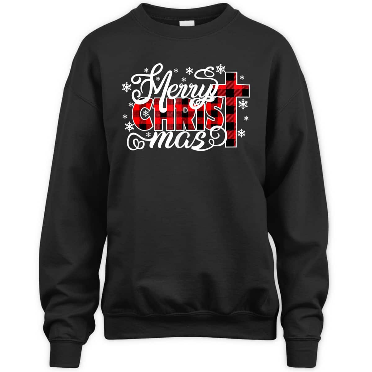 Merry Christmas Red Buffalo Plaid Christ-Mas T-Shirt