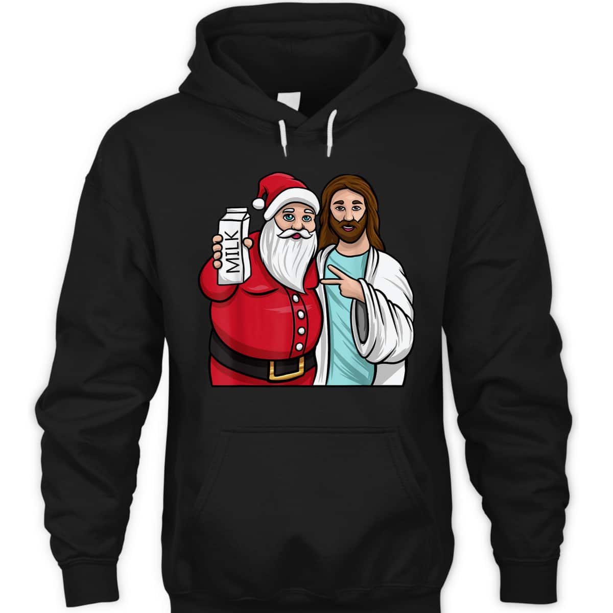 Christmas Santa And Jesus Jingle Bros Milk Lover Funny Christian T-Shirt Christmas Santa And Jesus Jingle Bros Milk Lover Funny Christian T-Shirt