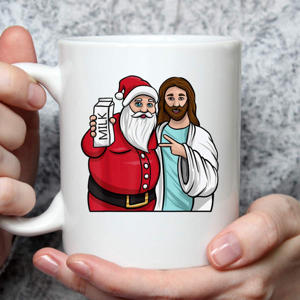 Christmas Santa And Jesus Jingle Bros Milk Lover Funny Christian T-Shirt Christmas Santa And Jesus Jingle Bros Milk Lover Funny Christian T-Shirt