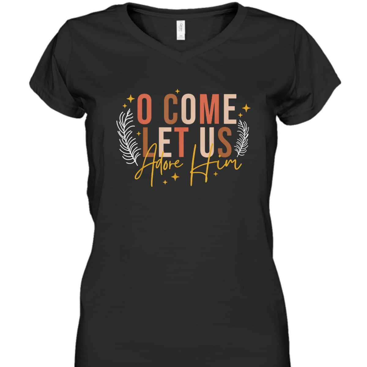 Funny Christian Christmas Jesus Xmas O Come Let Us Adore Him T-Shirt