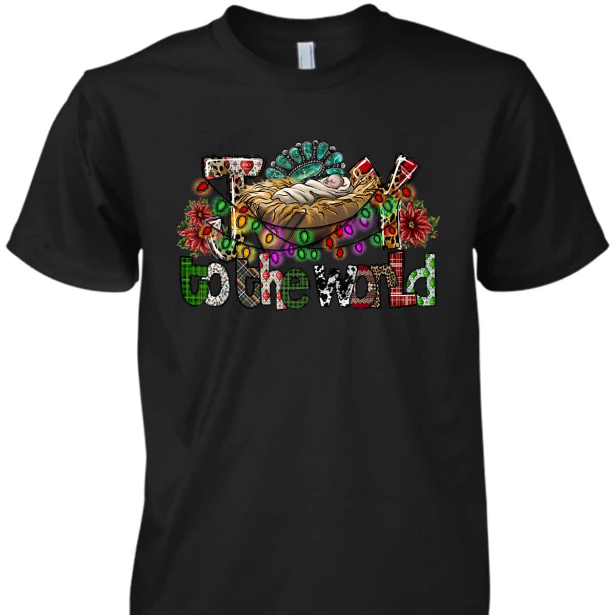 Joy To The World Christian Christmas Baby Jesus Xmas Holiday T-Shirt