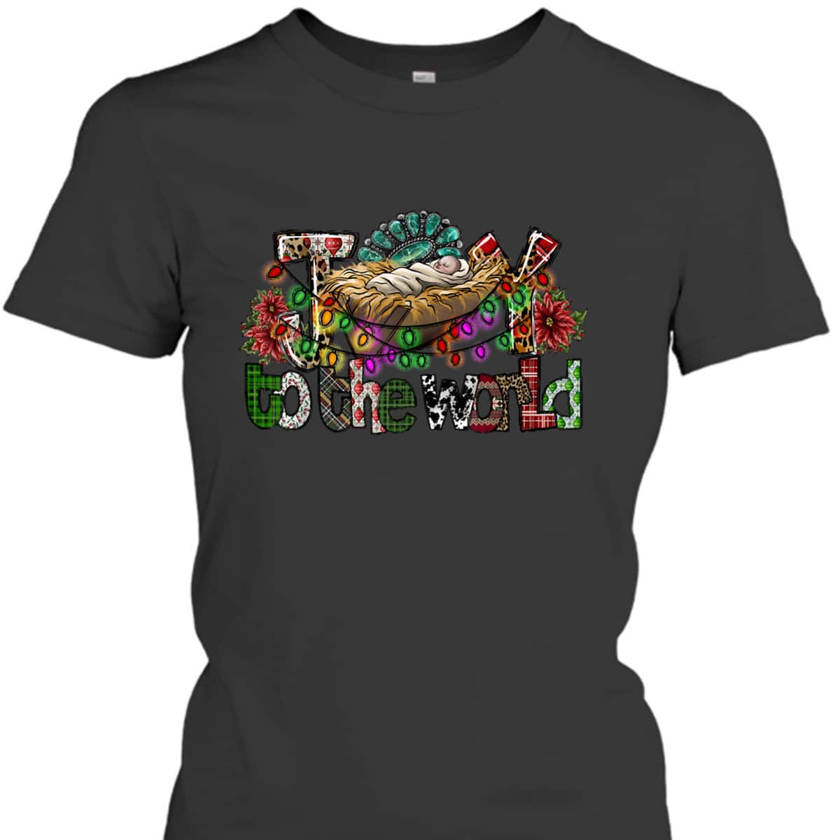 Joy To The World Christian Christmas Baby Jesus Xmas Holiday T-Shirt