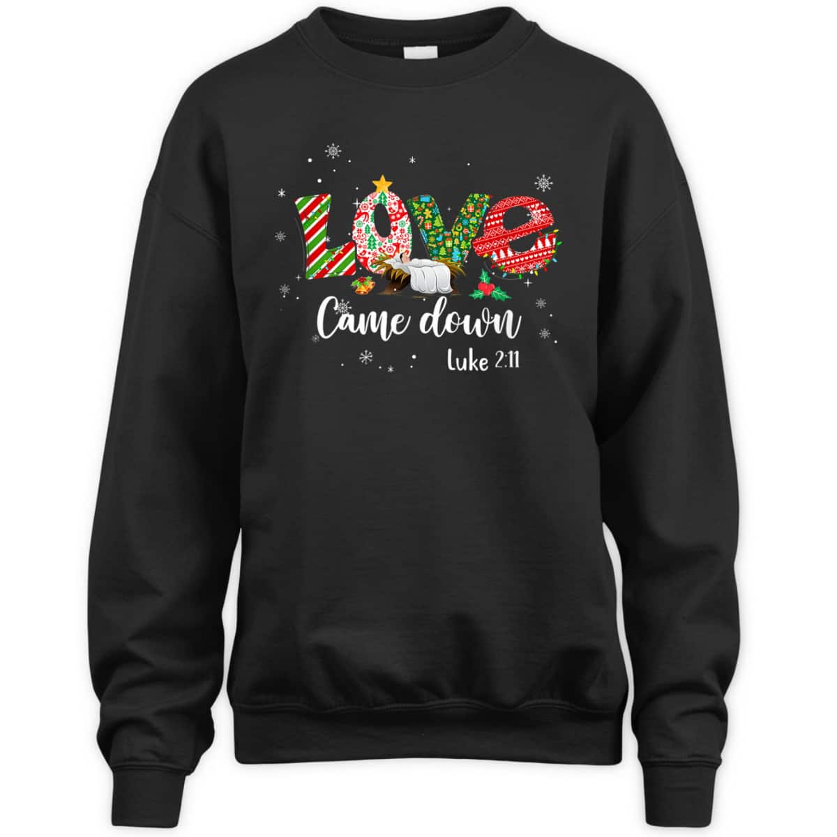 Love Came Down Luke 211 Jesus Christmas Bible Verse T-Shirt Love Came Down Luke 211 Jesus Christmas Bible Verse T-Shirt