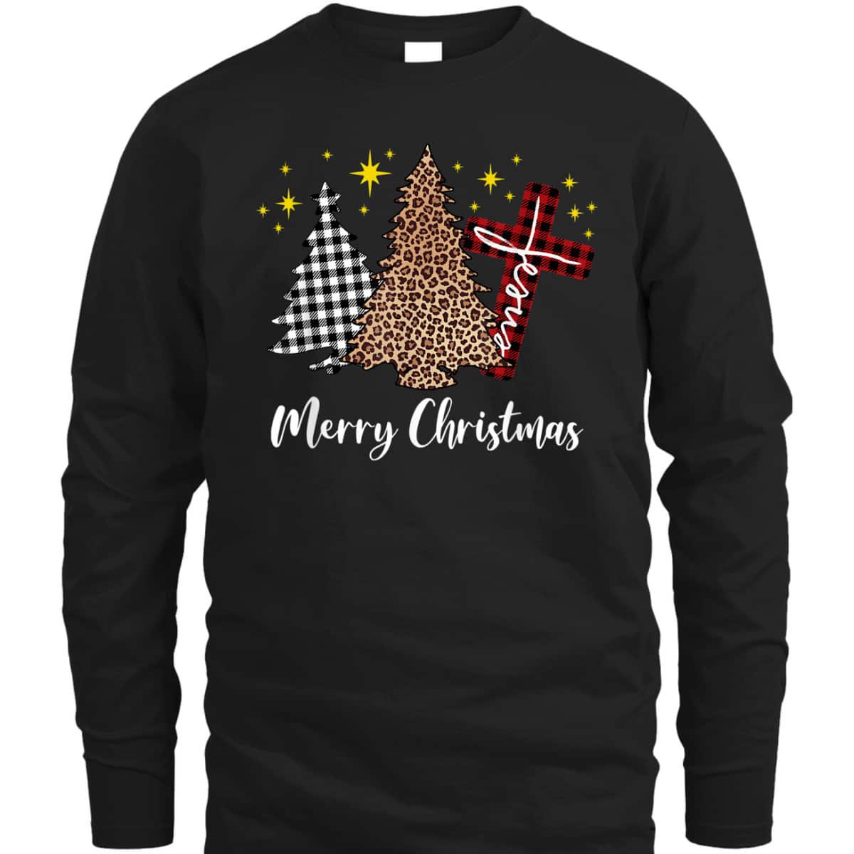 Plaid Xmas Tree Christian Cross Jesus Merry Christmas T-Shirt Plaid Xmas Tree Christian Cross Jesus Merry Christmas T-Shirt