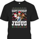 Happy Birthday Jesus Merry Christmas Santa Christian Xmas T-Shirt