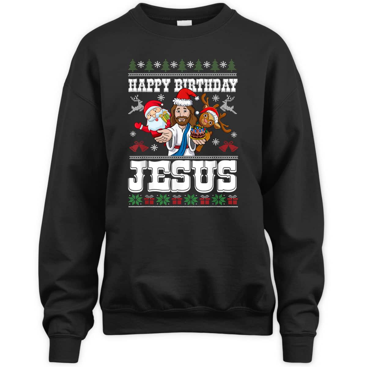 Happy Birthday Jesus Merry Christmas Santa Christian Xmas T-Shirt