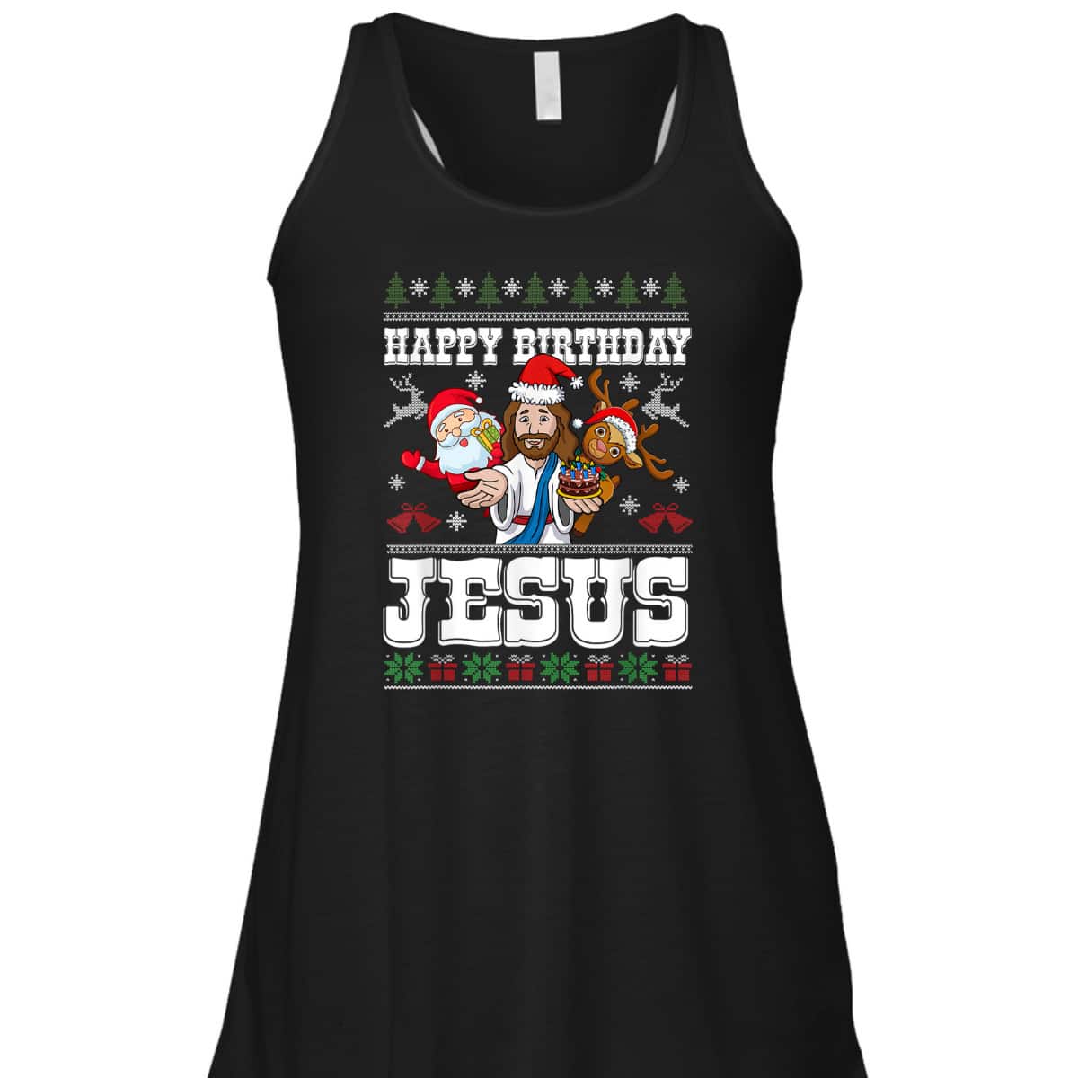 Happy Birthday Jesus Merry Christmas Santa Christian Xmas T-Shirt