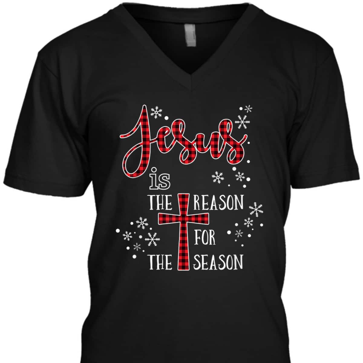 Cute Jesus Is The Reason For The Season Buffalo Plaid Pajama T-Shirt