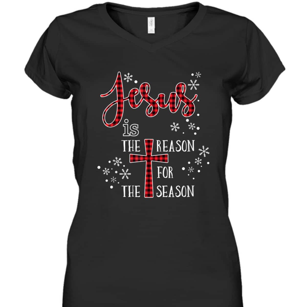 Cute Jesus Is The Reason For The Season Buffalo Plaid Pajama T-Shirt