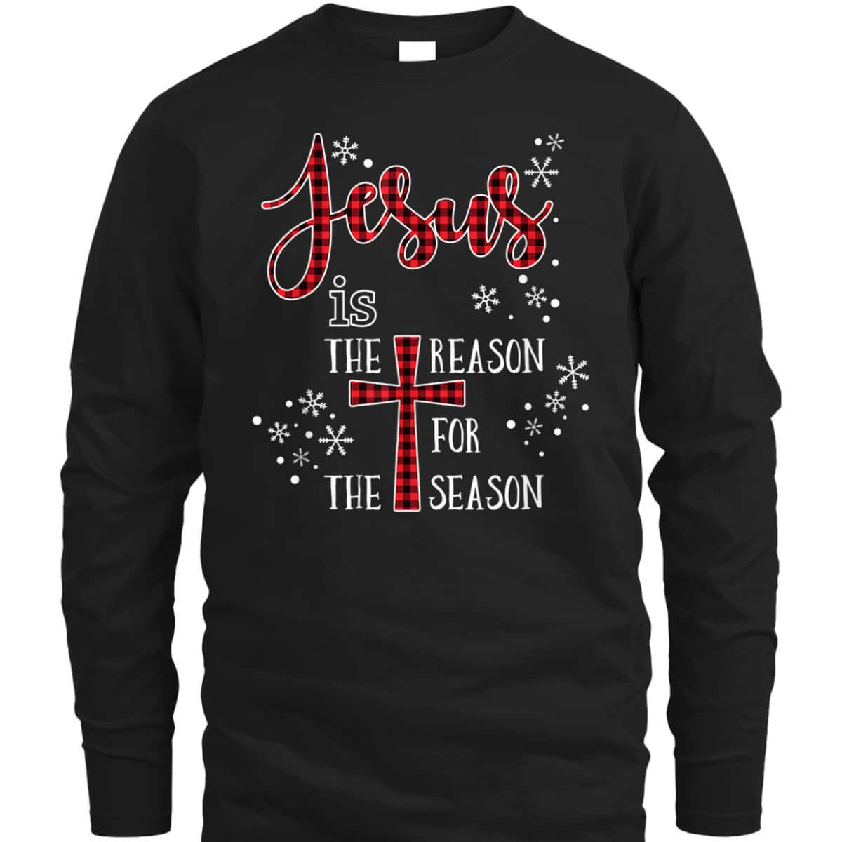 Cute Jesus Is The Reason For The Season Buffalo Plaid Pajama T-Shirt