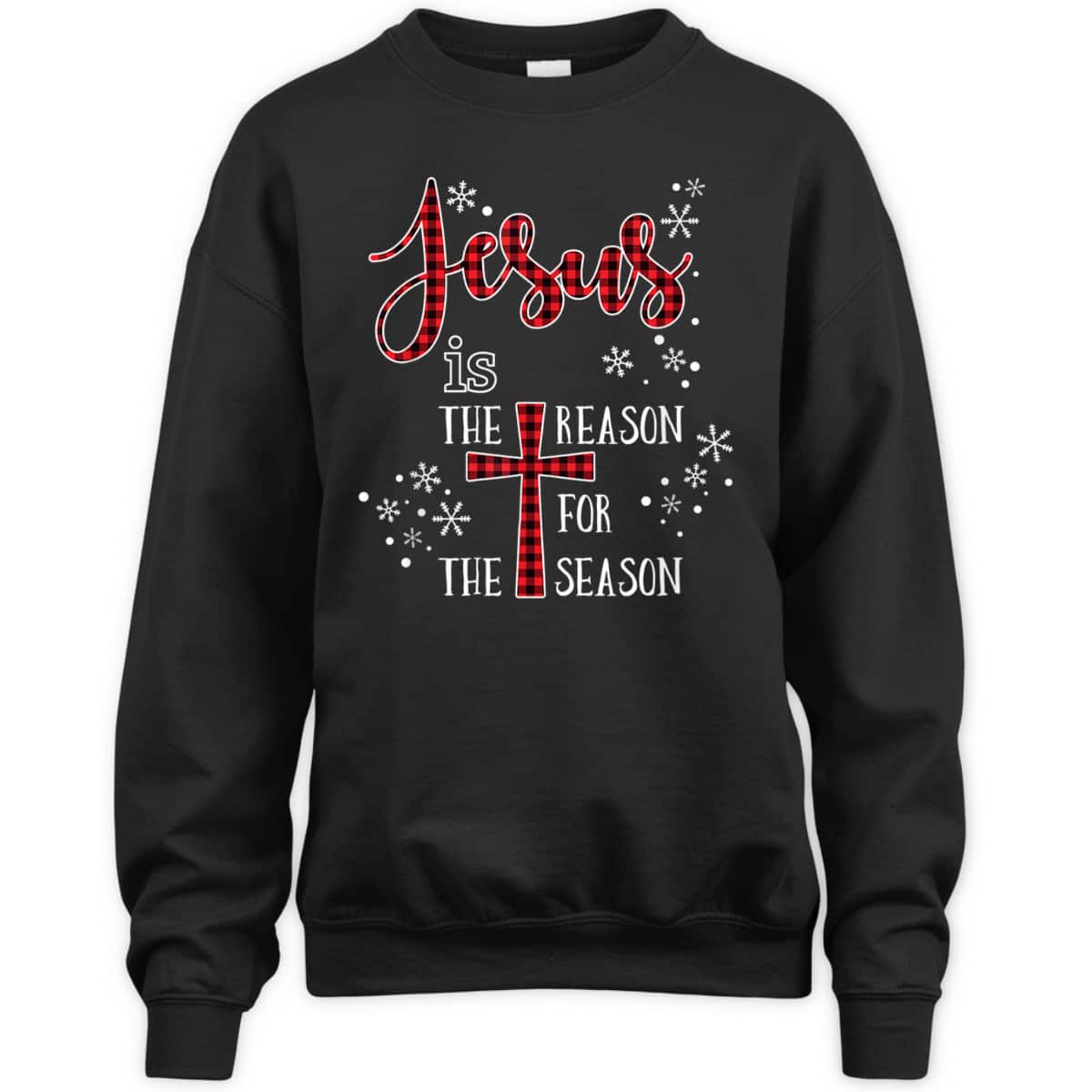 Cute Jesus Is The Reason For The Season Buffalo Plaid Pajama T-Shirt