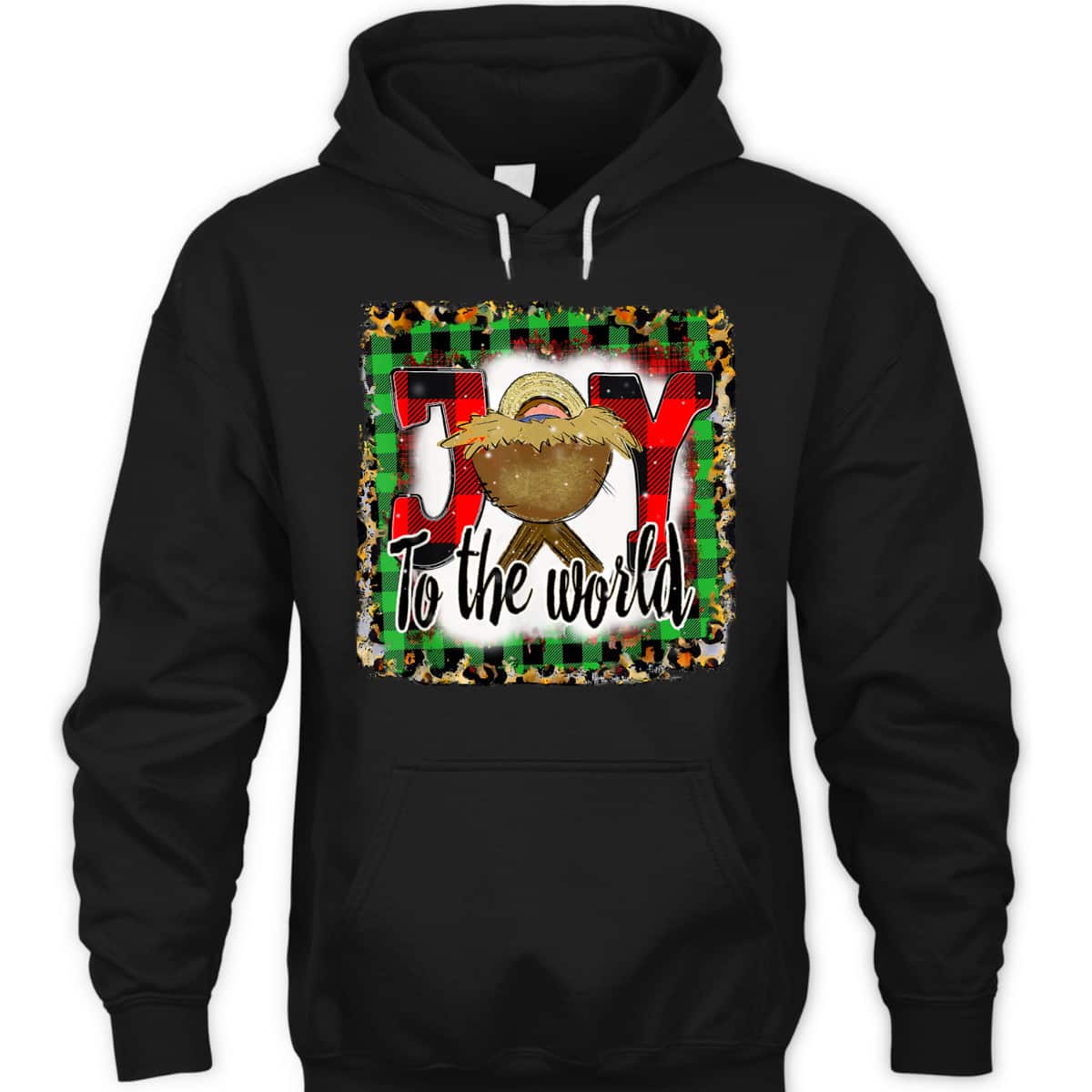 Joy To The World Baby Jesus Buffalo Plaid Leopard Christmas T-Shirt Joy To The World Baby Jesus Buffalo Plaid Leopard Christmas T-Shirt