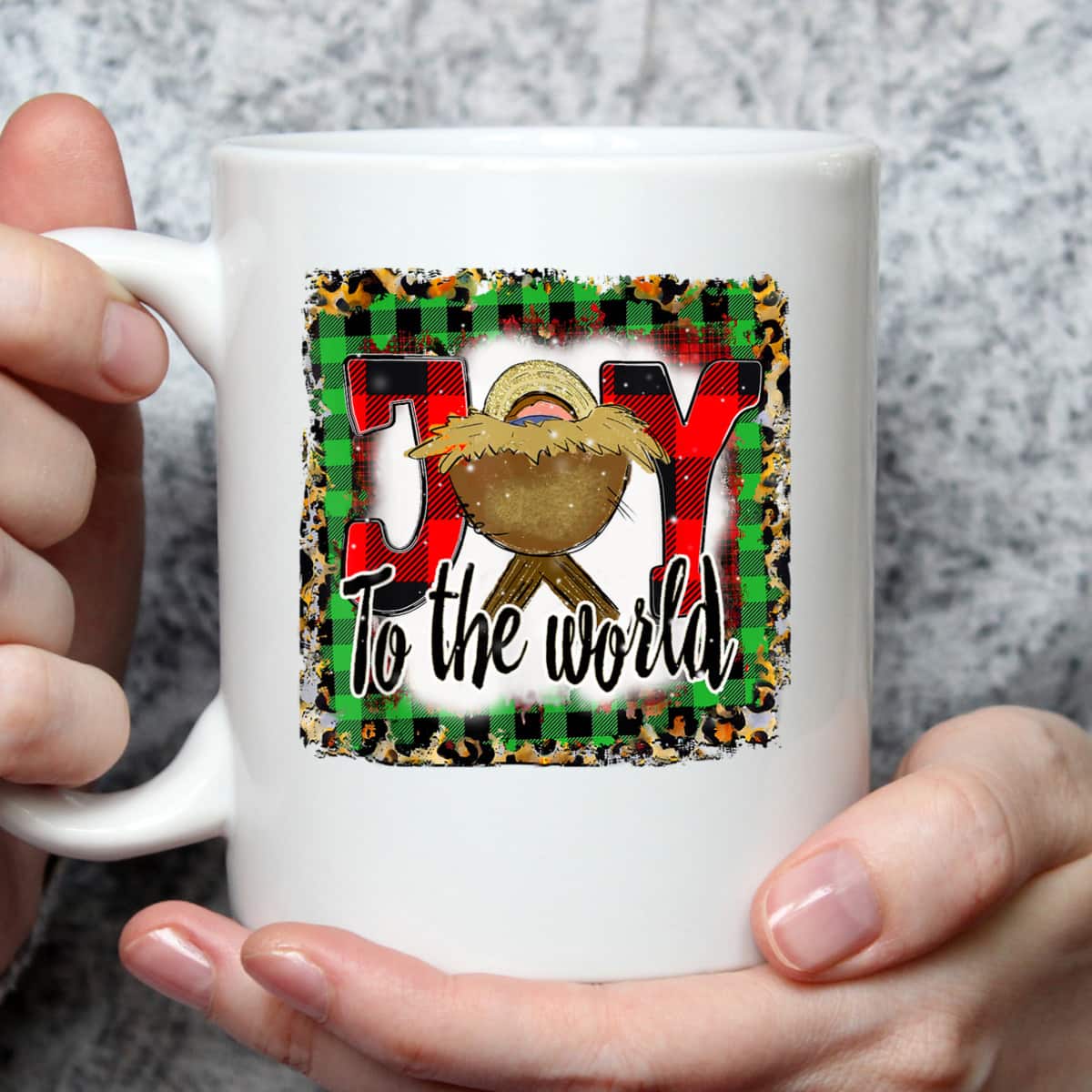 Joy To The World Baby Jesus Buffalo Plaid Leopard Christmas T-Shirt Joy To The World Baby Jesus Buffalo Plaid Leopard Christmas T-Shirt