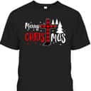 Merry Christmas Christians Buffalo Plaid Christian Faith Cross T-Shirt