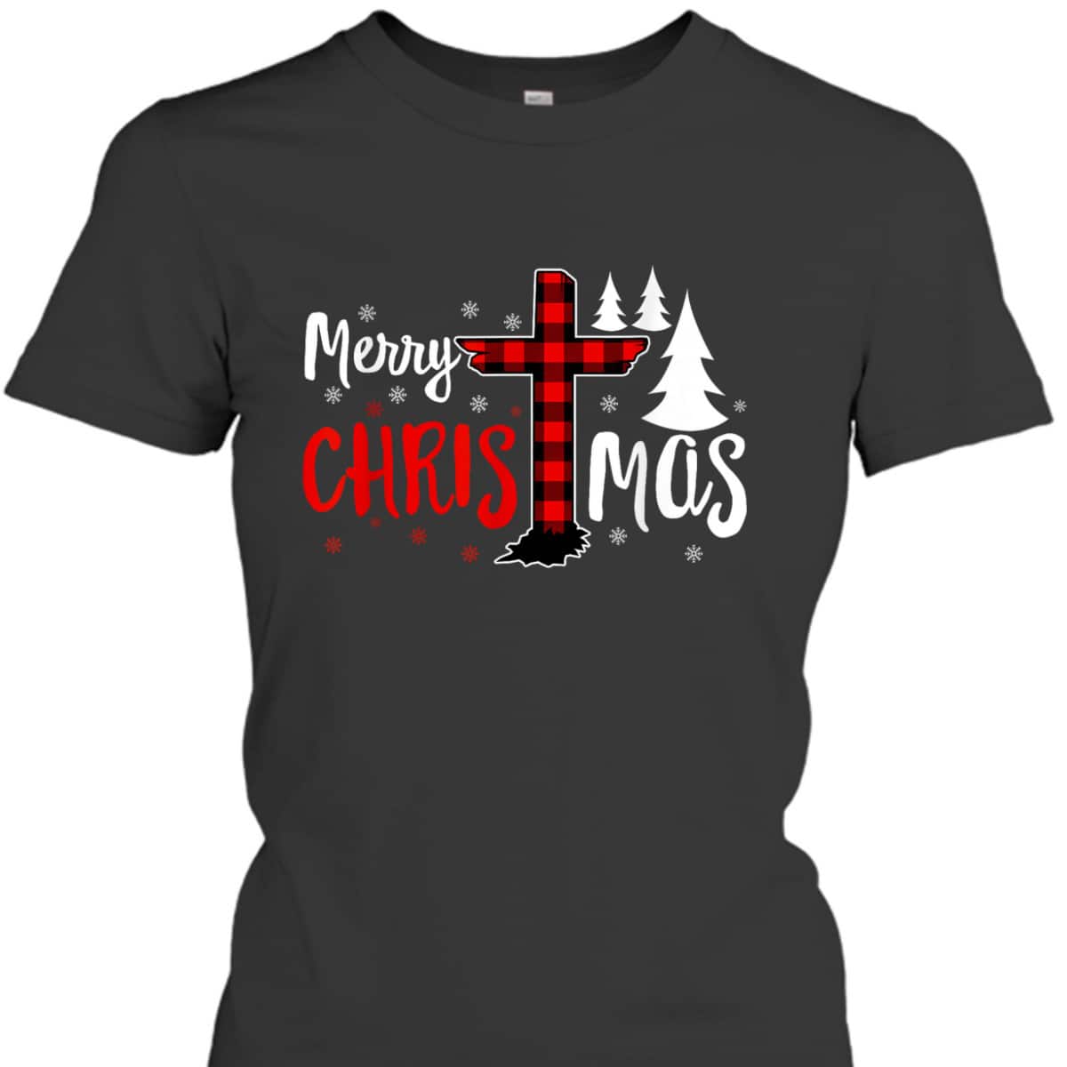 Merry Christmas Christians Buffalo Plaid Christian Faith Cross T-Shirt Merry Christmas Christians Buffalo Plaid Christian Faith Cross T-Shirt