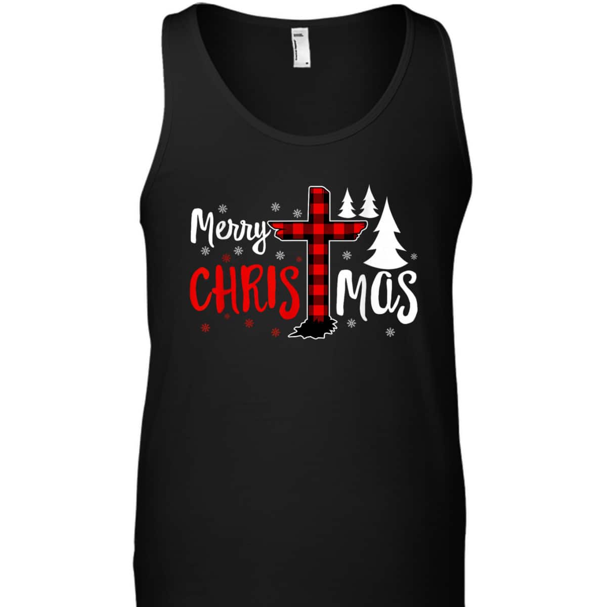Merry Christmas Christians Buffalo Plaid Christian Faith Cross T-Shirt