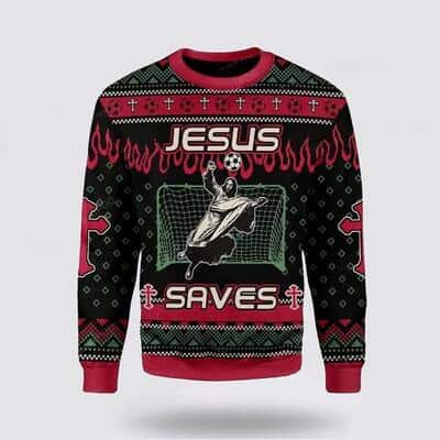 Christian Jesus Saves Football Ugly Christmas Ugly Christmas Sweater Religious Christmas Gifts Christian Jesus Saves Football Ugly Christmas Ugly Christmas Sweater Religious Christmas Gifts