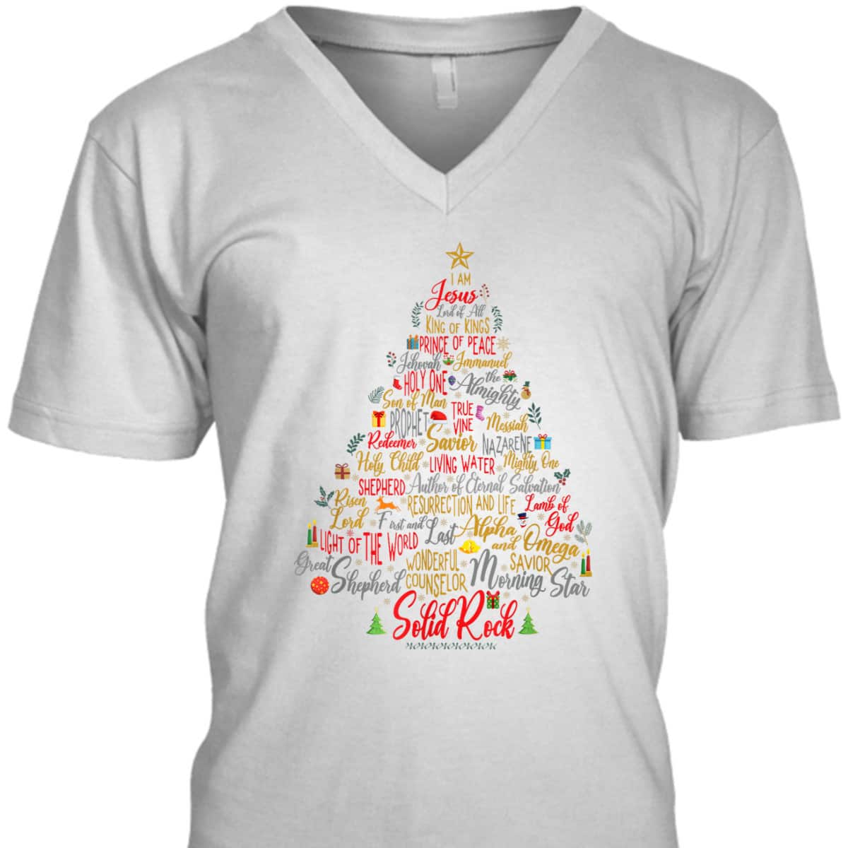 Names Of Jesus Christmas Tree Amazing Xmas Tree Christian Religious T-Shirt Names Of Jesus Christmas Tree Amazing Xmas Tree Christian Religious T-Shirt