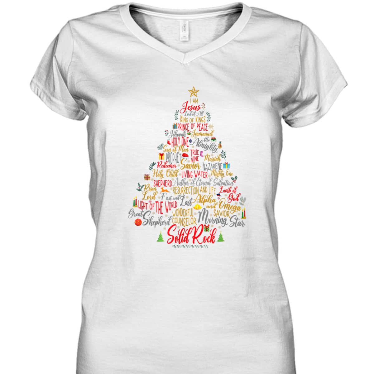 Names Of Jesus Christmas Tree Amazing Xmas Tree Christian Religious T-Shirt Names Of Jesus Christmas Tree Amazing Xmas Tree Christian Religious T-Shirt