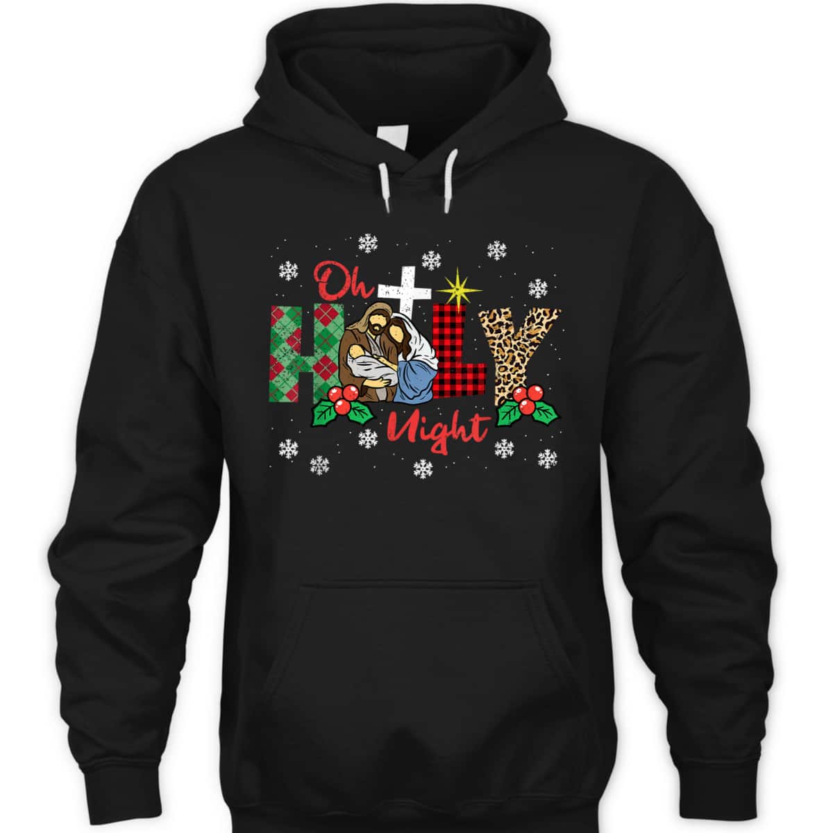 Oh Holy Night Christmas Pajama X-Mas Plaid Christian T-Shirt Oh Holy Night Christmas Pajama X-Mas Plaid Christian T-Shirt