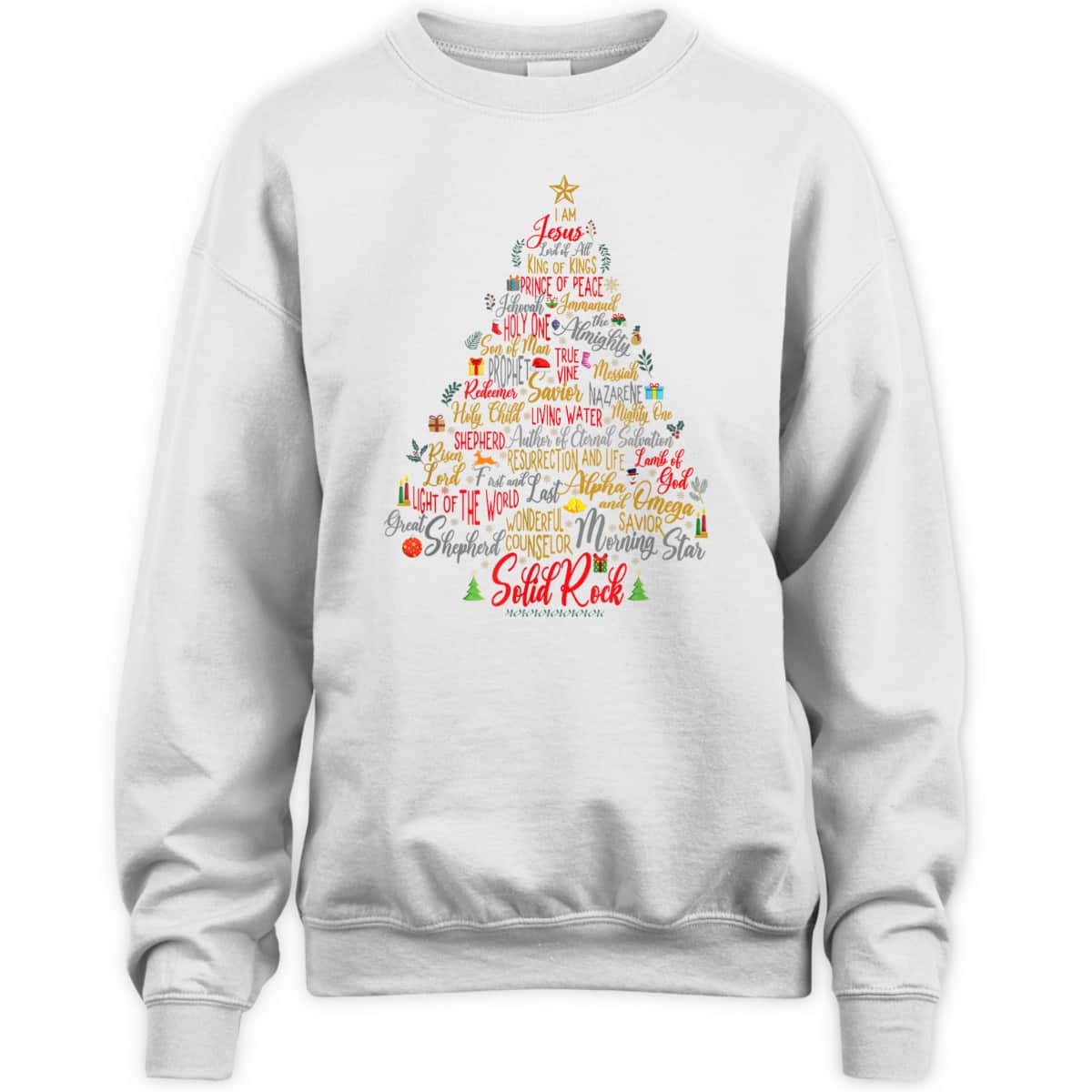 Names Of Jesus Christmas Tree Amazing Xmas Tree Christian Religious T-Shirt Names Of Jesus Christmas Tree Amazing Xmas Tree Christian Religious T-Shirt