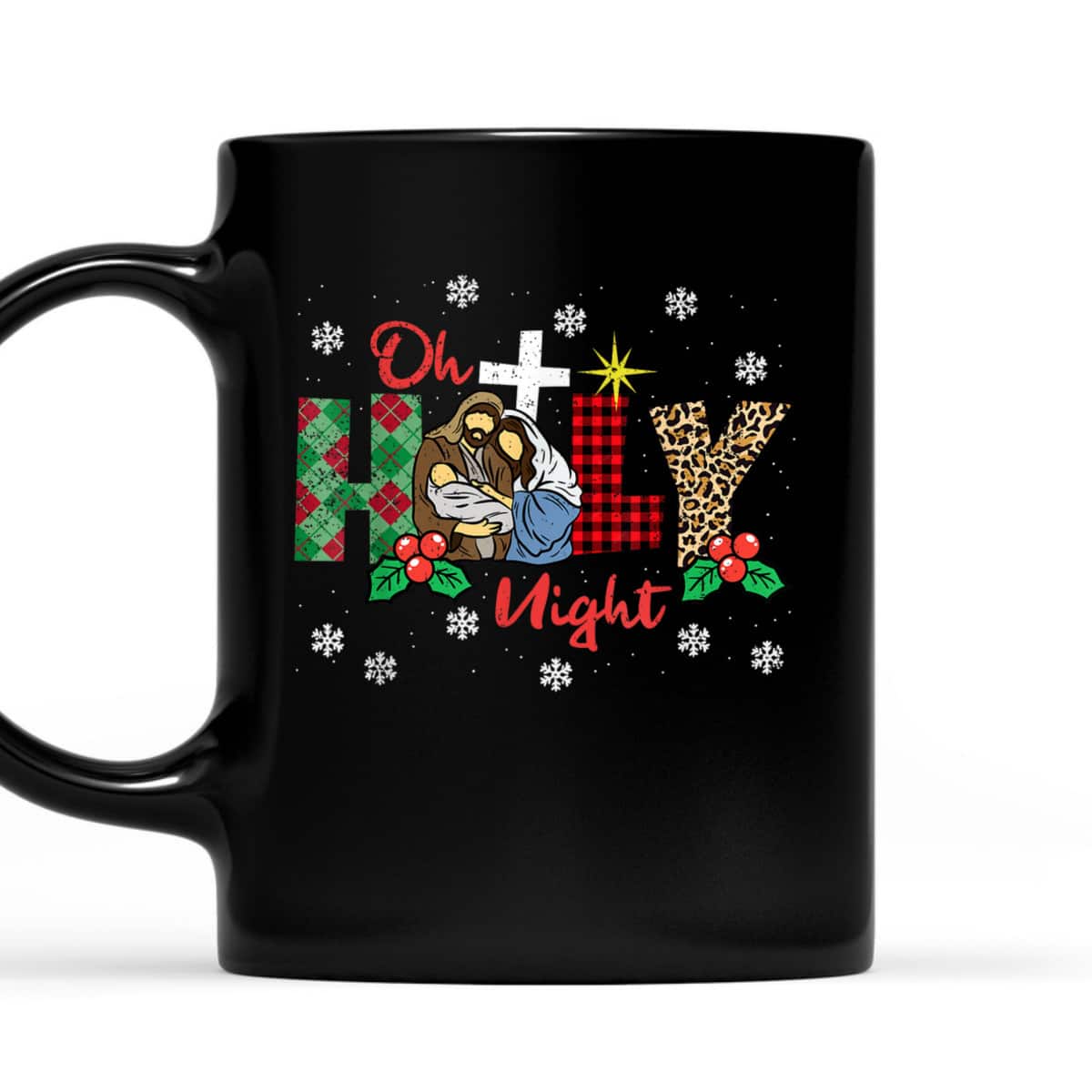 Oh Holy Night Christmas Pajama X-Mas Plaid Christian T-Shirt Oh Holy Night Christmas Pajama X-Mas Plaid Christian T-Shirt