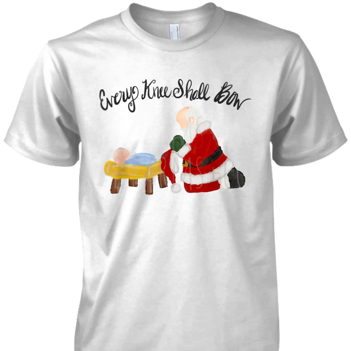 Every Knee Shall Bow Santa Xmas Jesus Christian Bible T-Shirt Every Knee Shall Bow Santa Xmas Jesus Christian Bible T-Shirt