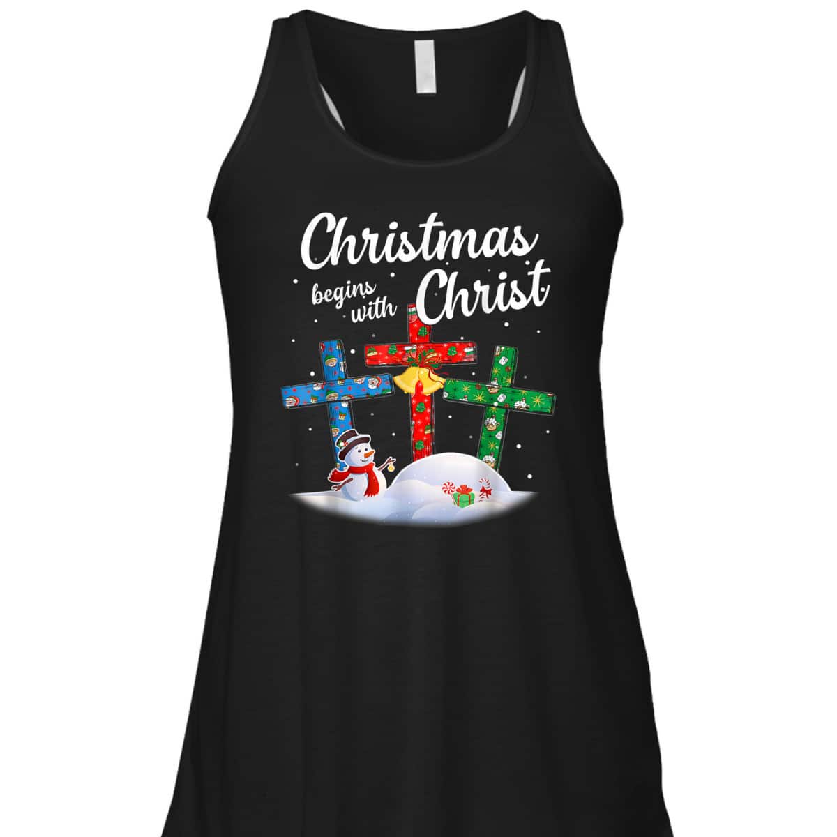 Christmas Begins With Christ Snowman Christian Cross Religious Xmas T-Shirt Christmas Begins With Christ Snowman Christian Cross Religious Xmas T-Shirt