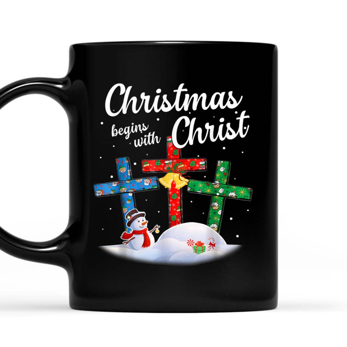 Christmas Begins With Christ Snowman Christian Cross Religious Xmas T-Shirt Christmas Begins With Christ Snowman Christian Cross Religious Xmas T-Shirt