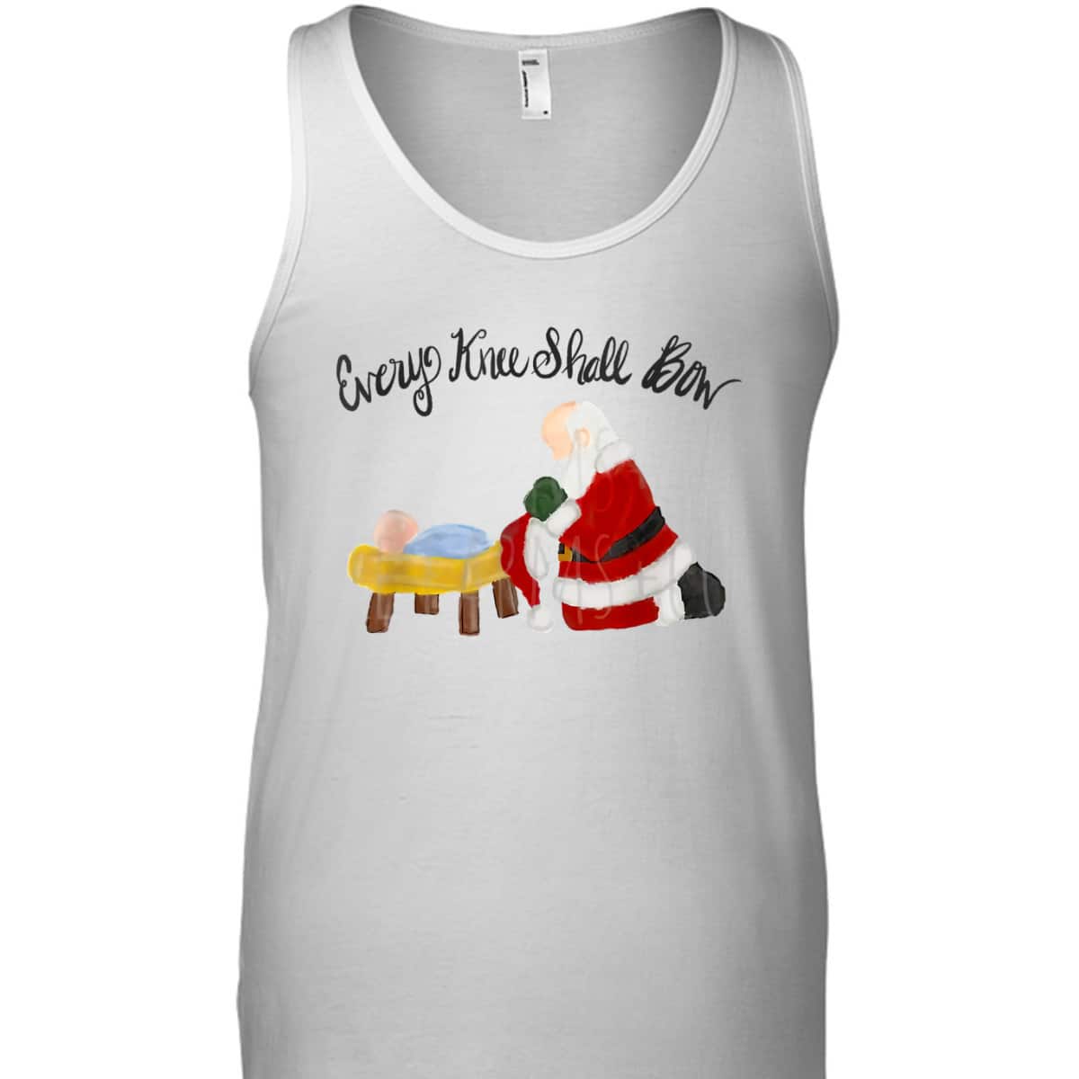 Every Knee Shall Bow Santa Xmas Jesus Christian Bible T-Shirt Every Knee Shall Bow Santa Xmas Jesus Christian Bible T-Shirt
