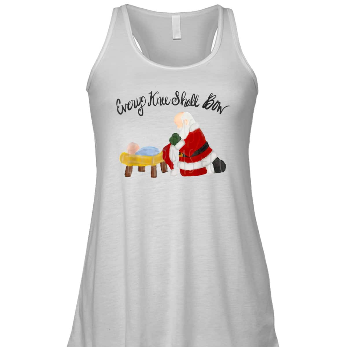 Every Knee Shall Bow Santa Xmas Jesus Christian Bible T-Shirt Every Knee Shall Bow Santa Xmas Jesus Christian Bible T-Shirt