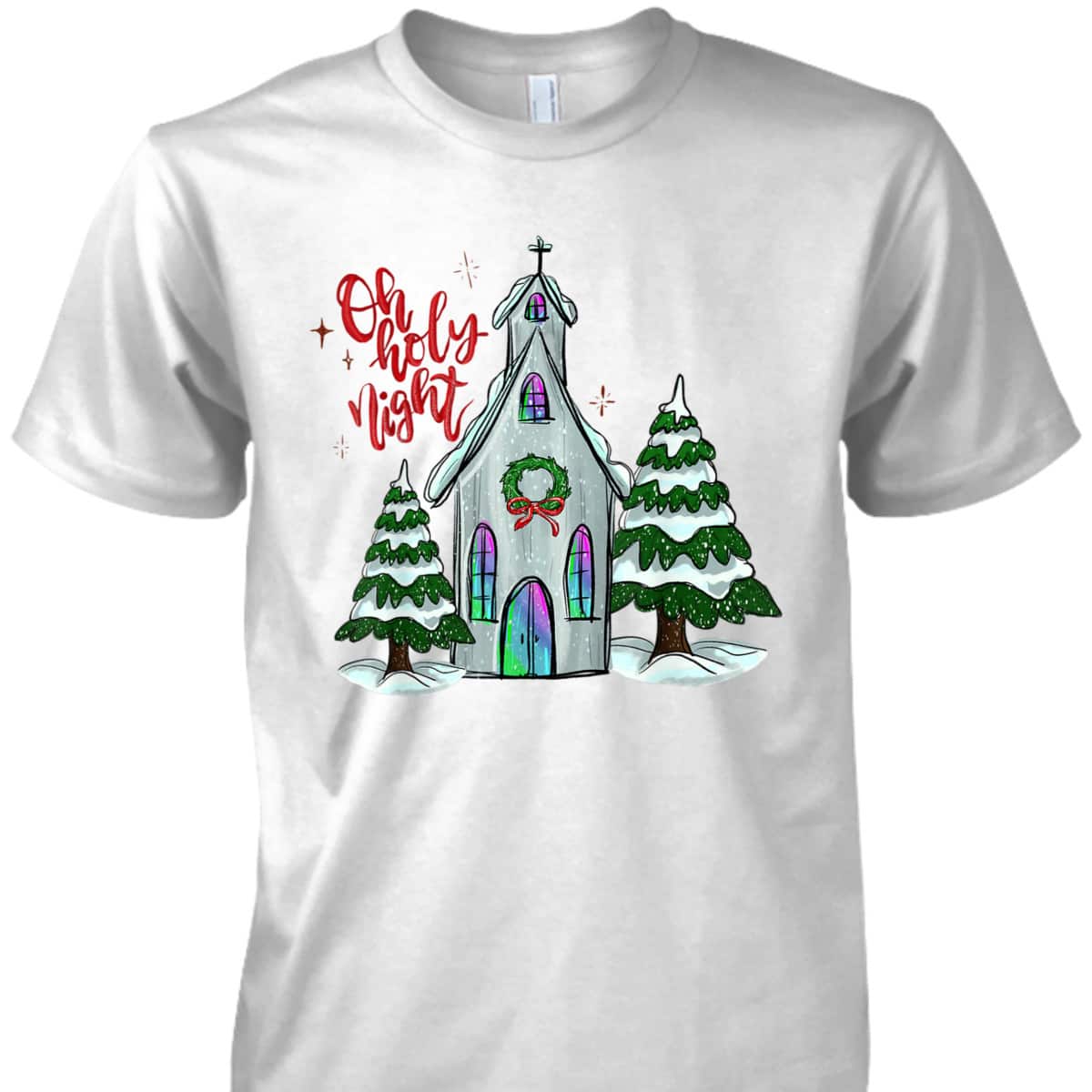 Christian Christmas Oh Holy Night Xmas Church Silent Night T-Shirt Christian Christmas Oh Holy Night Xmas Church Silent Night T-Shirt
