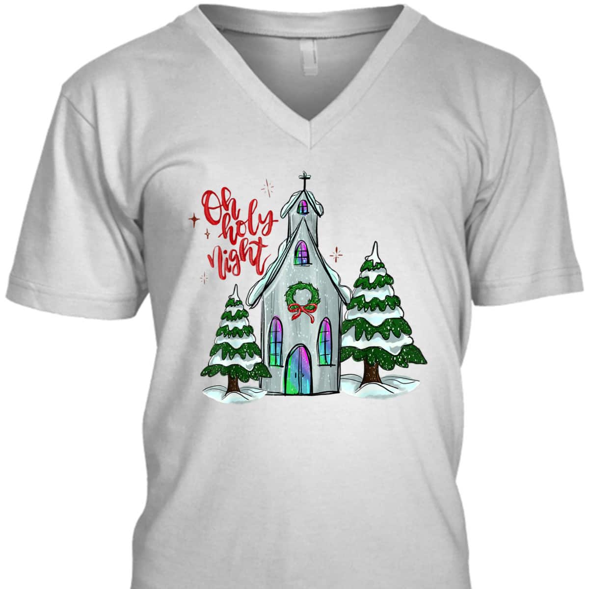 Christian Christmas Oh Holy Night Xmas Church Silent Night T-Shirt Christian Christmas Oh Holy Night Xmas Church Silent Night T-Shirt
