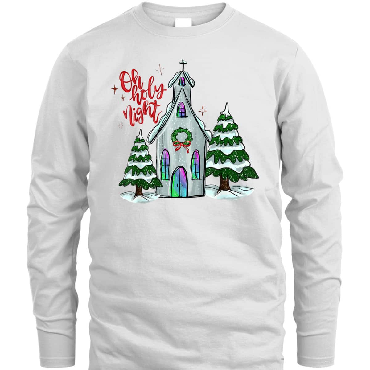 Christian Christmas Oh Holy Night Xmas Church Silent Night T-Shirt Christian Christmas Oh Holy Night Xmas Church Silent Night T-Shirt
