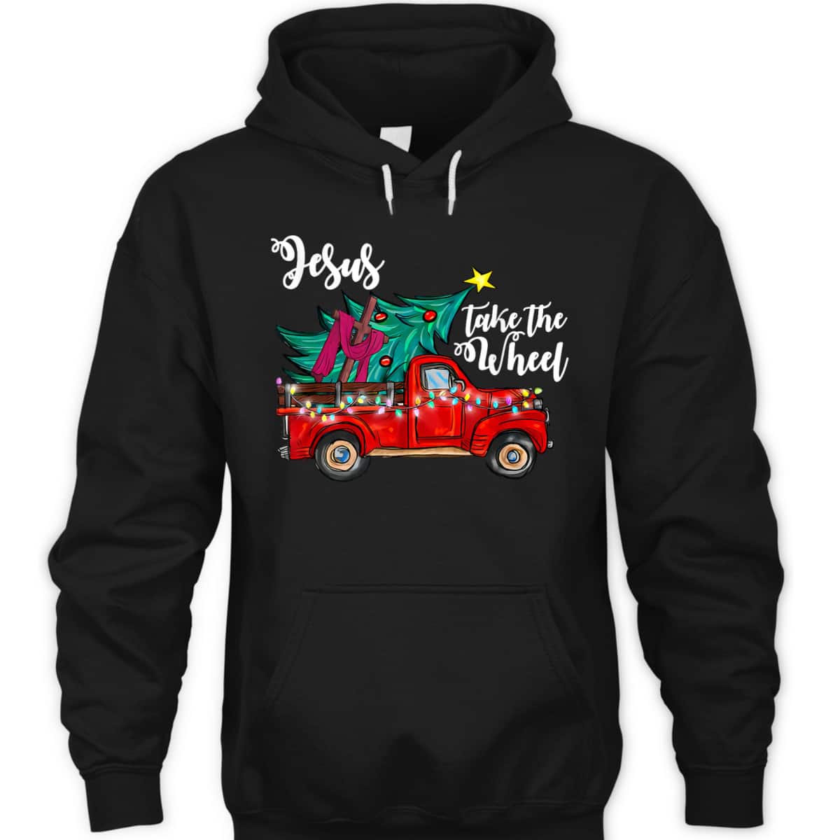 Jesus Take The Wheel Red Truck Christmas Tree Christian Xmas T-Shirt Jesus Take The Wheel Red Truck Christmas Tree Christian Xmas T-Shirt