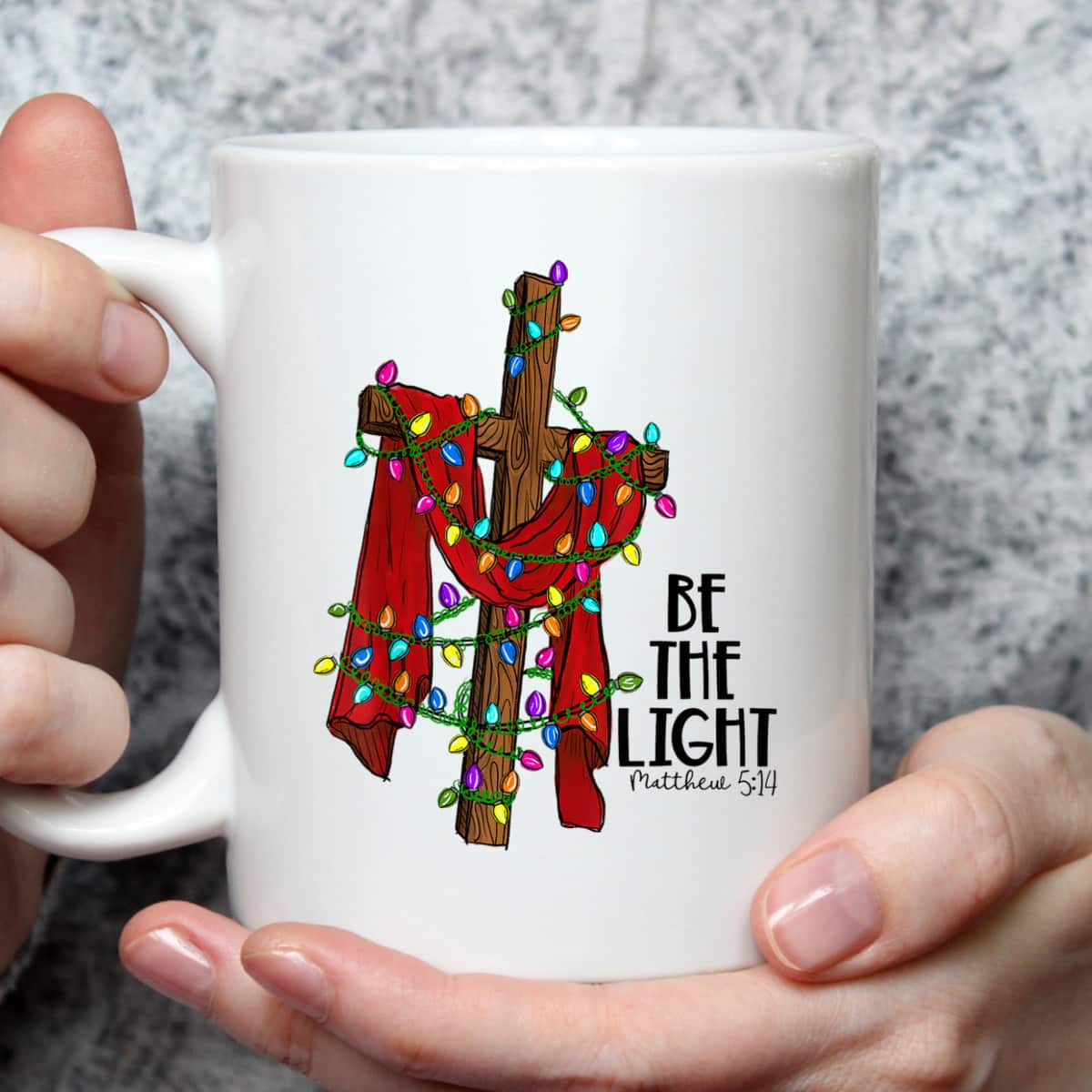 Christmas Cross With Xmas Lights Be The Light Bible Quote T-Shirt Christmas Cross With Xmas Lights Be The Light Bible Quote T-Shirt