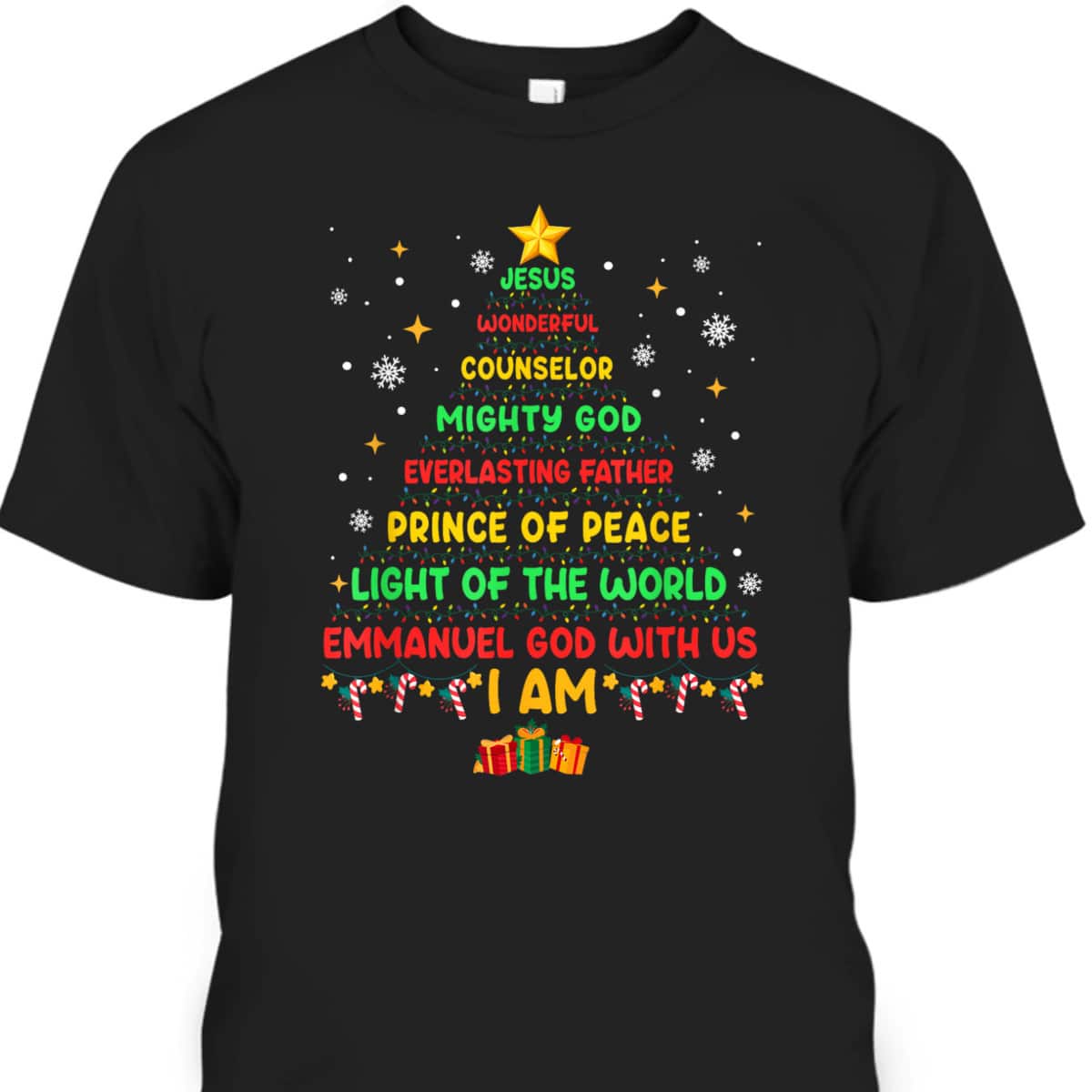 Jesus Wonderful Counselor Mighty God Xmas Christian Christmas T-Shirt Jesus Wonderful Counselor Mighty God Xmas Christian Christmas T-Shirt