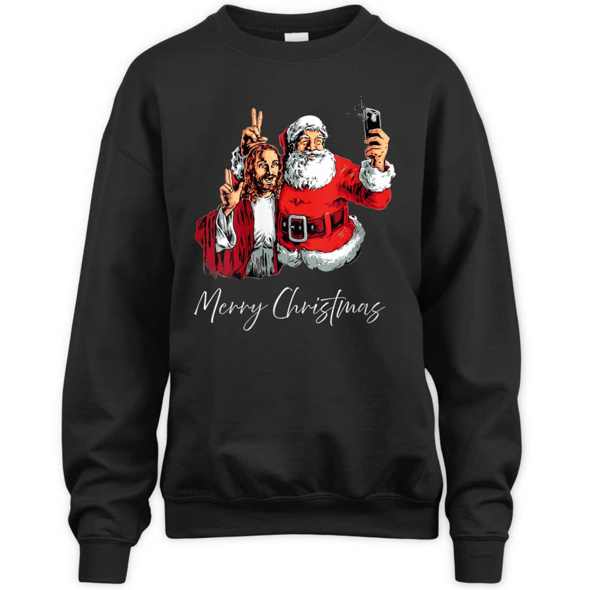 Merry Christmas Santa Claus Jesus God Selfie Xmas Christian T-Shirt Merry Christmas Santa Claus Jesus God Selfie Xmas Christian T-Shirt