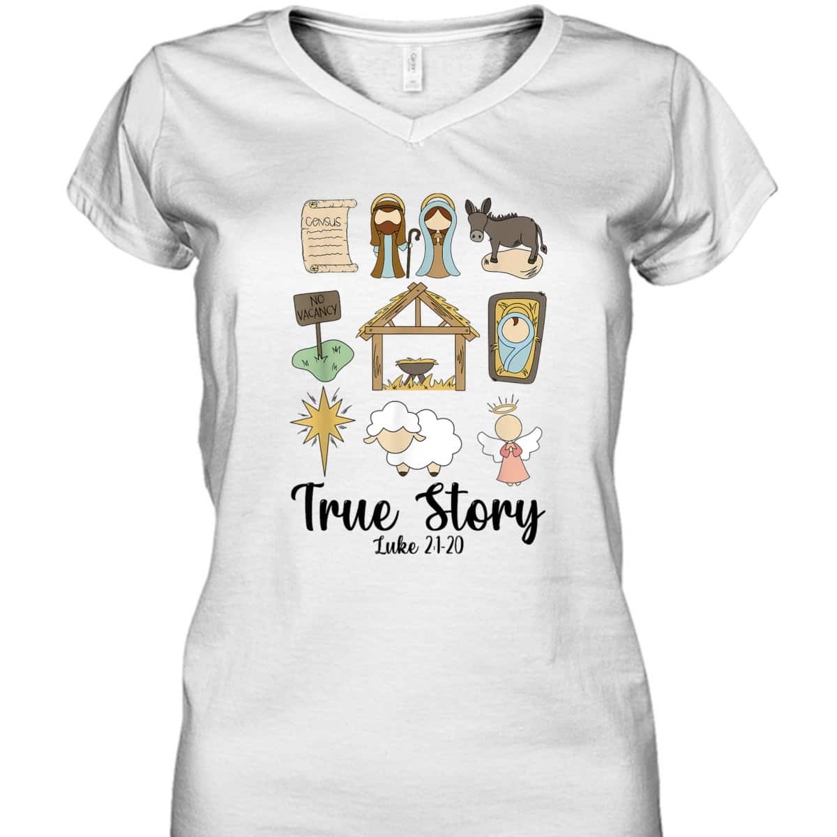 True Xmas Story Nativity Christmas Christian Jesus Bible Verse Luke 21:20 T-Shirt True Xmas Story Nativity Christmas Christian Jesus Bible Verse Luke 21:20 T-Shirt