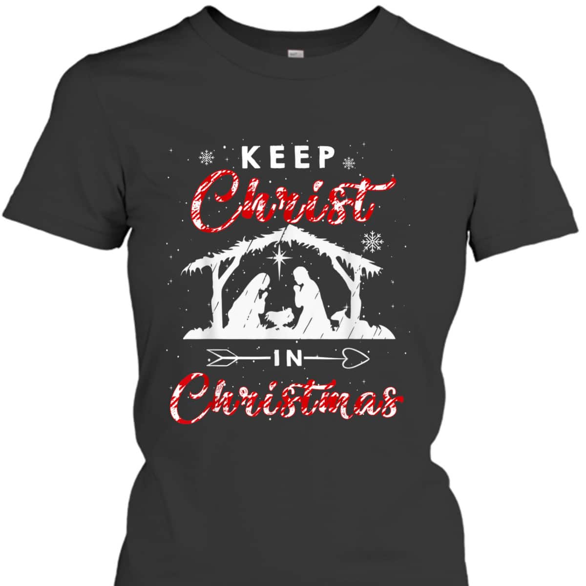 Keep Christ In Christmas Red Plaid Christian Love Xmas T-Shirt Keep Christ In Christmas Red Plaid Christian Love Xmas T-Shirt