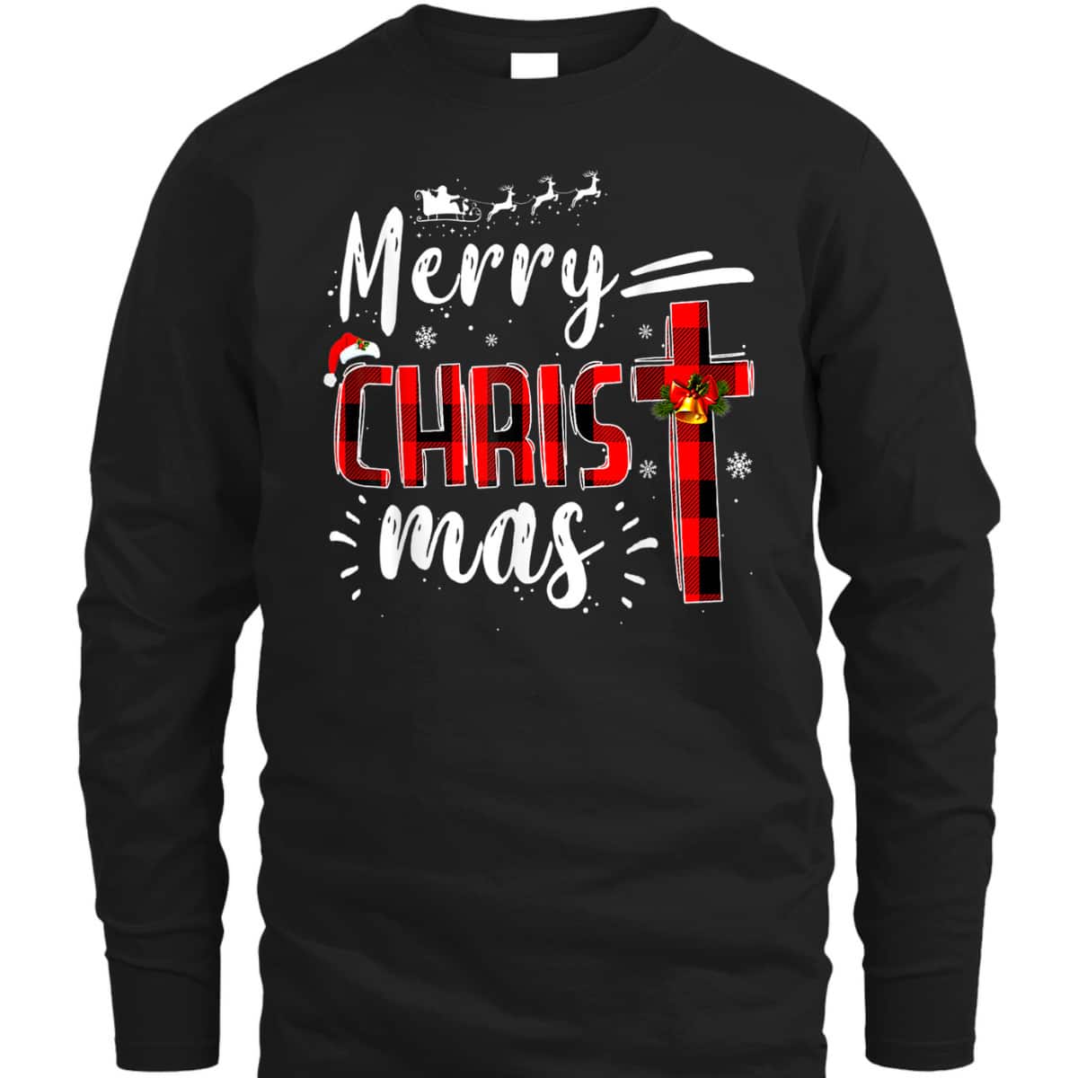 Merry Christmas Xmas Cross Red Plaid Christian Santa Claus T-Shirt Merry Christmas Xmas Cross Red Plaid Christian Santa Claus T-Shirt