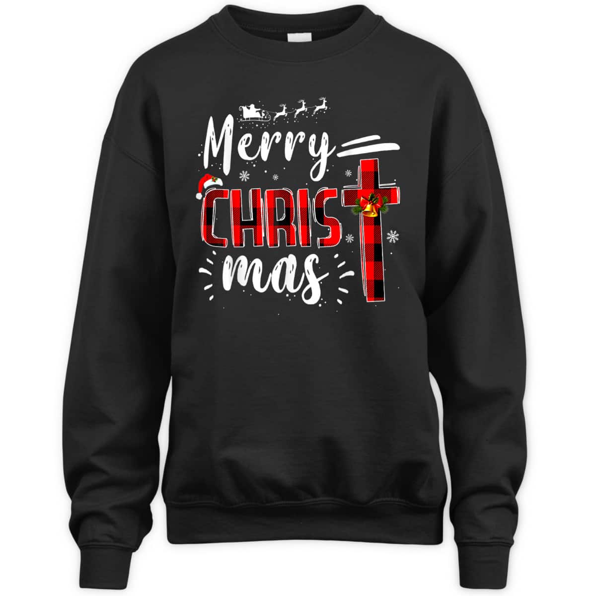 Merry Christmas Xmas Cross Red Plaid Christian Santa Claus T-Shirt Merry Christmas Xmas Cross Red Plaid Christian Santa Claus T-Shirt